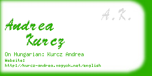 andrea kurcz business card